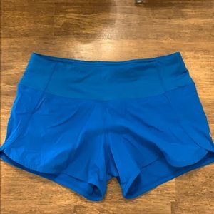 lululemon size 4 blue speed up shorts